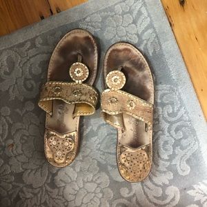 Gold and cork jack roger sandals